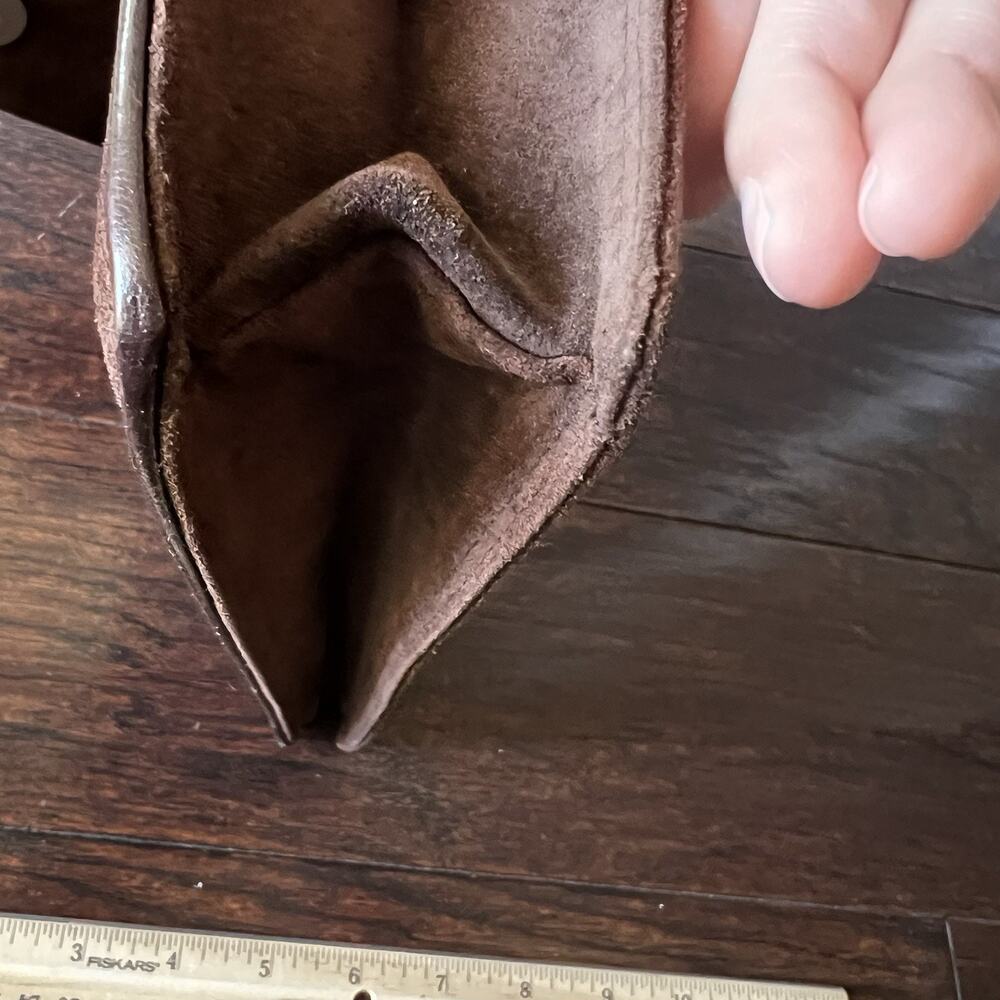 Scepi Women Purse Made In Italy Brown Leather Suede VTG Crossbody Shoulder Bag - Picture 8 of 12